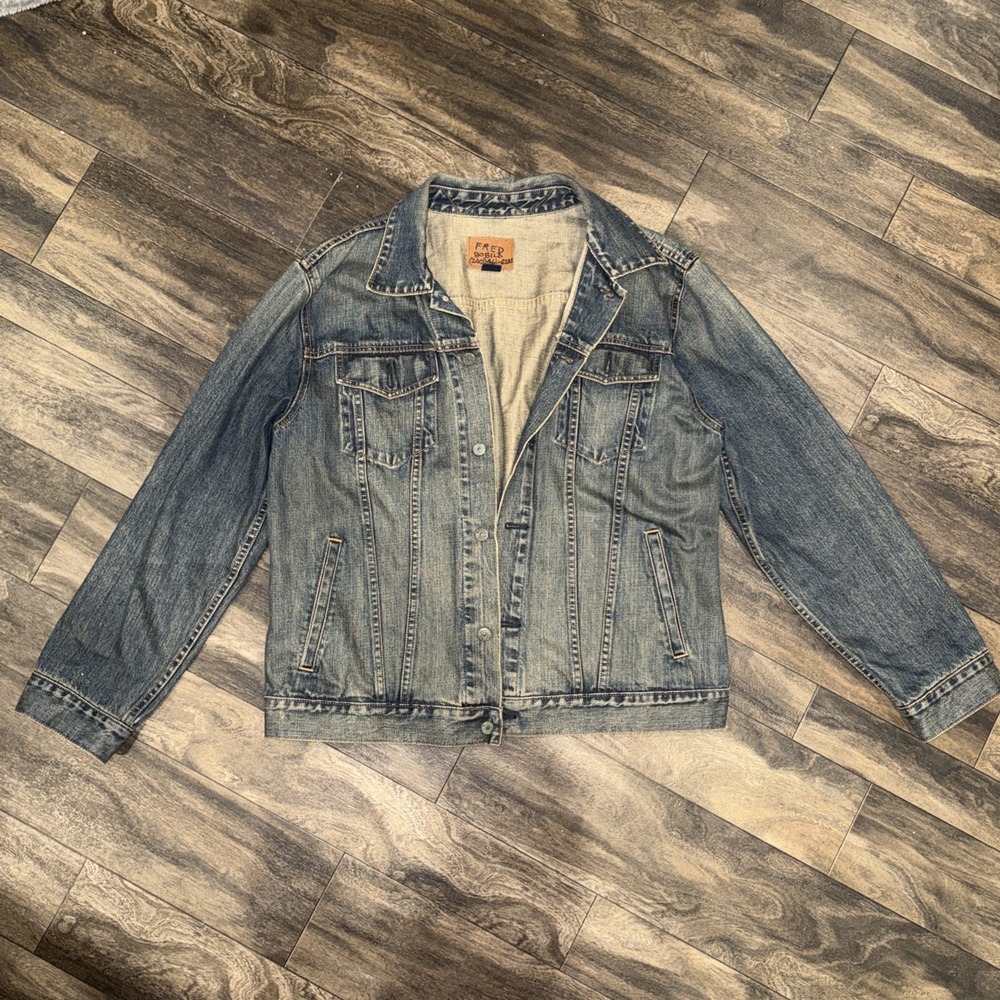 Vintage Gap Denim Jean Trucker Jacket Medium-Wash Faded Men's Size XL Cotton